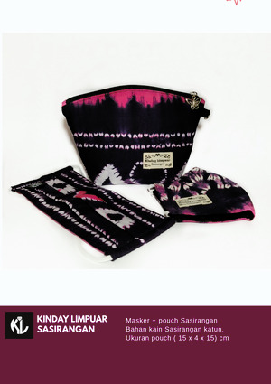 Pouch + masker sasirangan