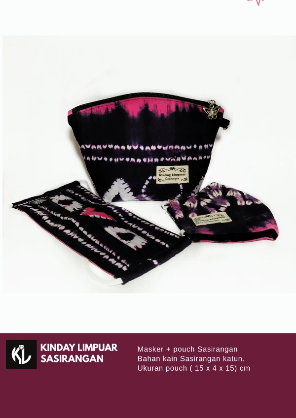 Pouch + masker sasirangan