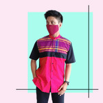 BENEH KEMEJA KERAH KOKO SARUNG SAMARINDA LENGAN PENDEK SIZE M