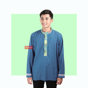 BENEH BAJU KOKO BAJU MUSLIM BATIK KALTIM SIZE XL LENGAN PANJANG