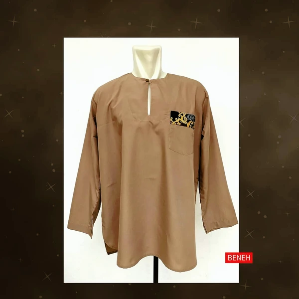 BENEH SETELAN BAJU MUSLIM/BAJU MELAYU BATIK KALTIM SIZE L
