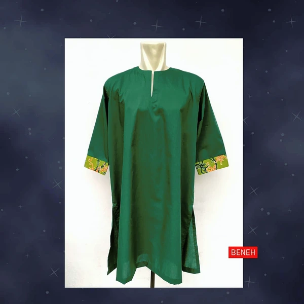 BENEH SETELAN KURTA/GAMIS BAJU MUSLIM BATIK KALTIM SIZE M