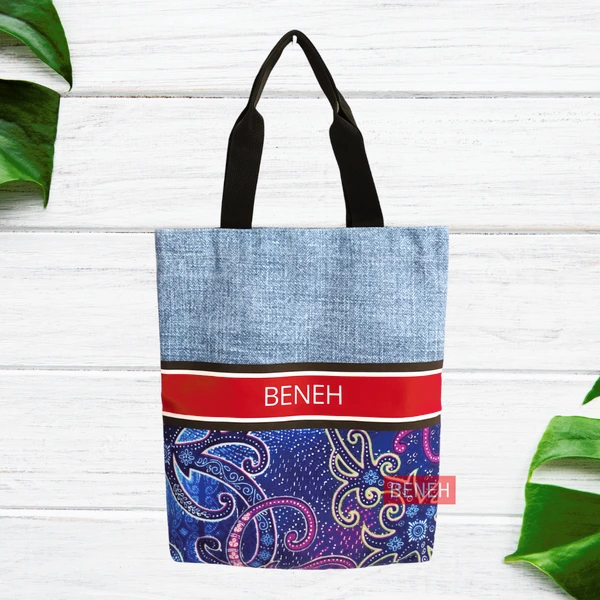 BENEH Tas Kanvas Custom Totebag Canvas Unisex Full Print 2 Sisi Unisex PRE ORDER