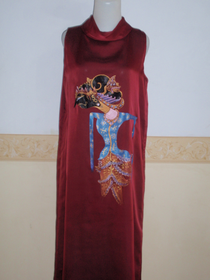 Silk Dress Red & Violet