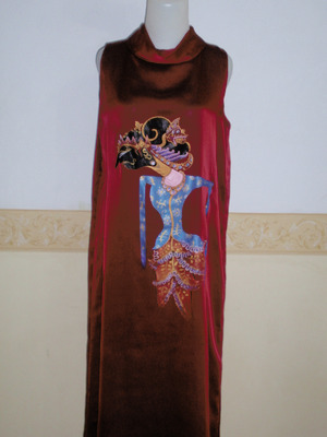 Silk Dress Red & Violet