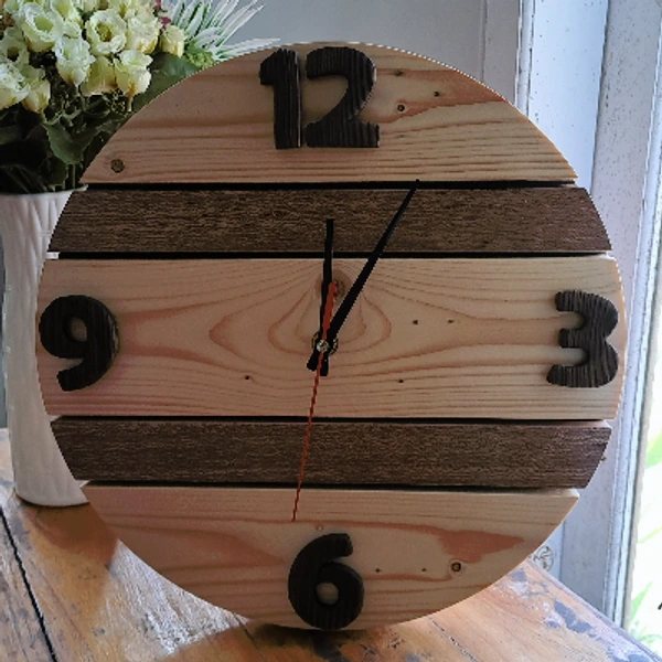 Hodyn jam dinding kayu pinus(jati belanda)