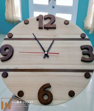 Hodyn jam dinding kayu pinus(jati belanda)