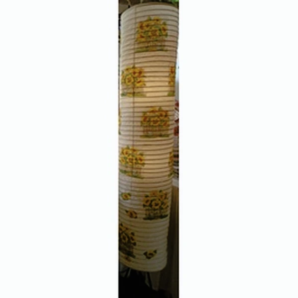 Standing lamp model silinder decoupage kaki besi