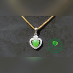 Kalung Giok Jade love necklace + silver