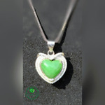 Kalung Giok Jade love + silver