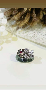 cincin giok perak kupu kupu