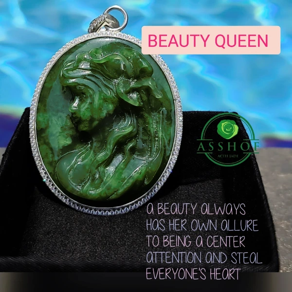 Kalung Giok Jade "Beauty Queen" Ukir Pemium