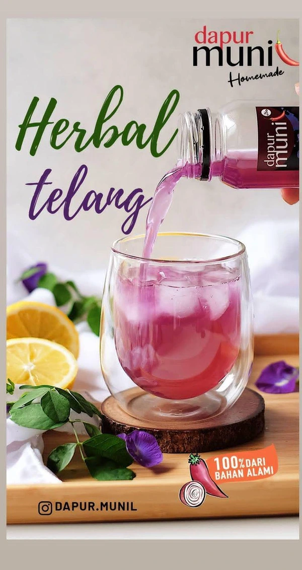 Jamu Kunyit Asem , Beras Kencur , Herbal Telang dalam botol 1 liter(Made by Order)