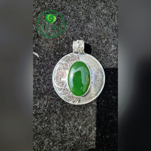 Kalung Giok "moonlight" Pendant Silver Jade