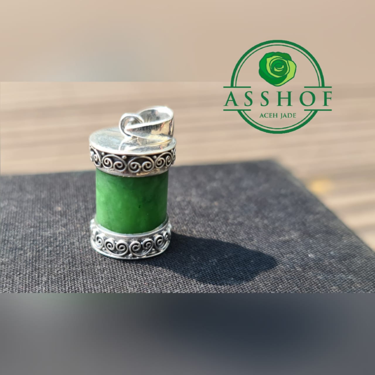 Kalung Giok "samblung" Pendant Silver Jade