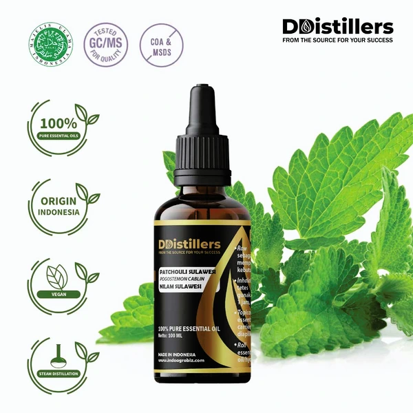 Patchouli (Sulawesi) / Nilam (Sulawesi) Essential Oil Pure 100%, 50-100ML GS