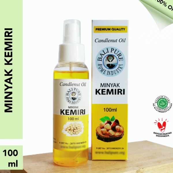 Bali Pure Home Industry - Minyak Kemiri Alami Murni Asli Penyubur Rambut Atasi Kebotakan dan Rambut Rontok 100ml
