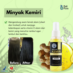 Bali Pure Home Industry - Minyak Kemiri Alami Murni Asli Penyubur Rambut Atasi Kebotakan dan Rambut Rontok 100ml