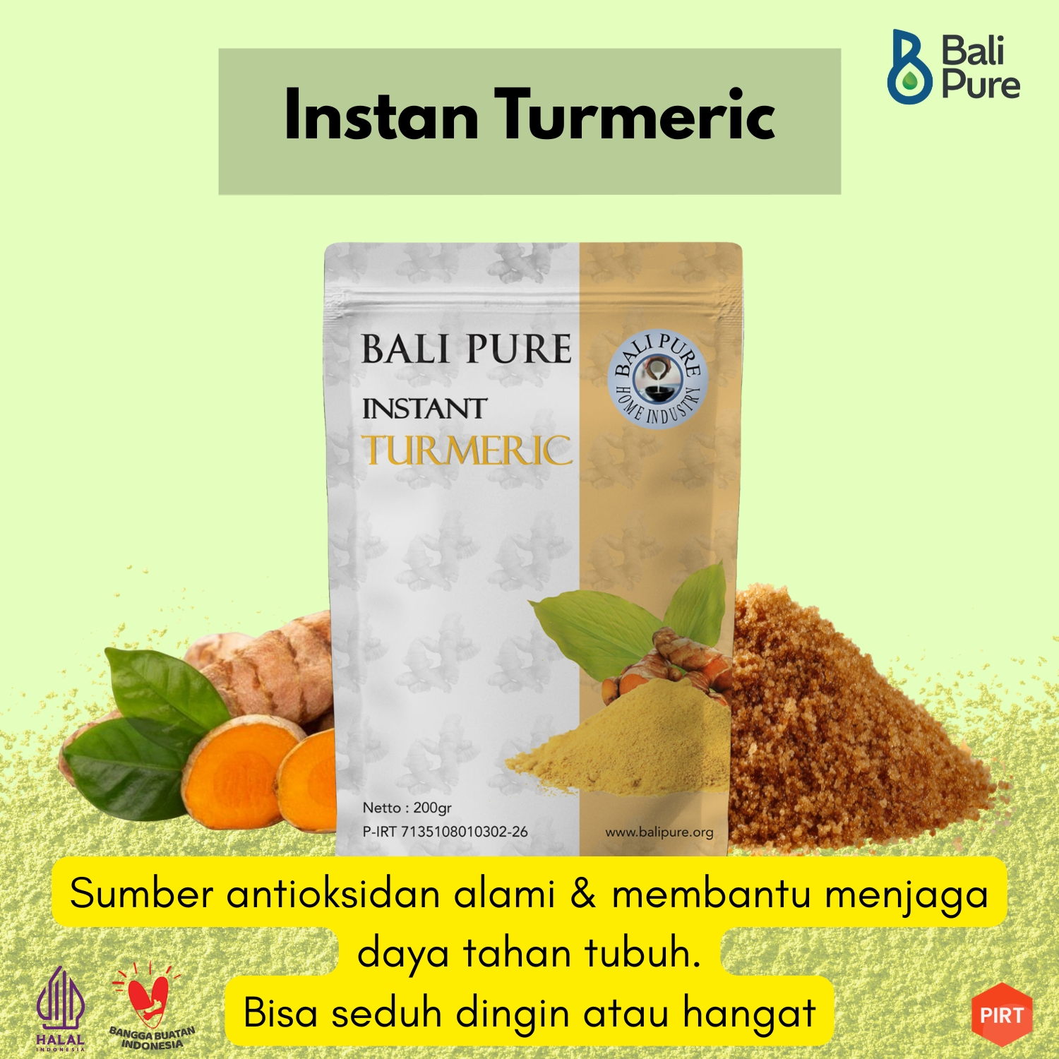 Bali Pure Home Industry - Kunyit Instan 200gram Jamu Kunyit Serbuk