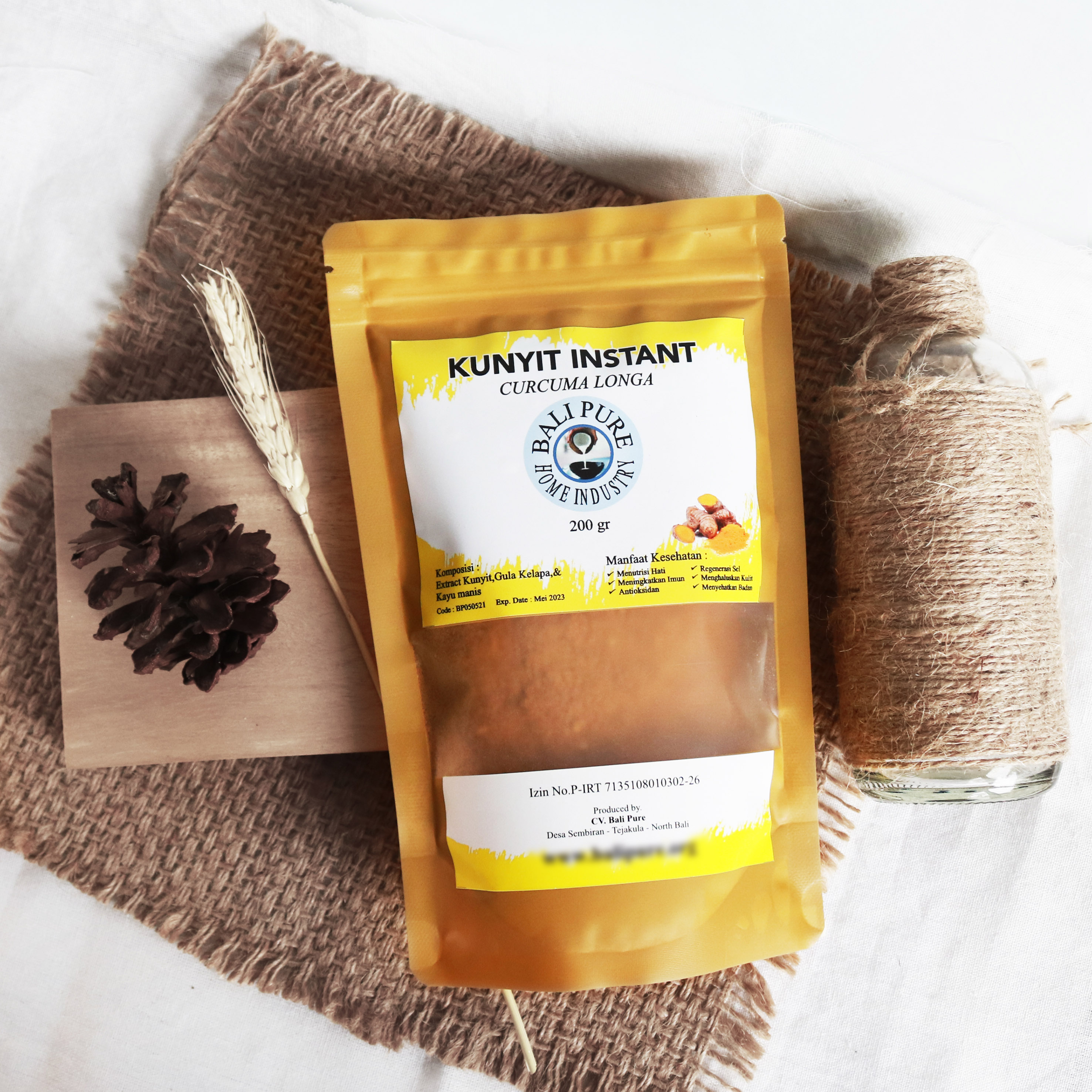 Bali Pure Home Industry - Kunyit Instan 200gram Jamu Kunyit Serbuk