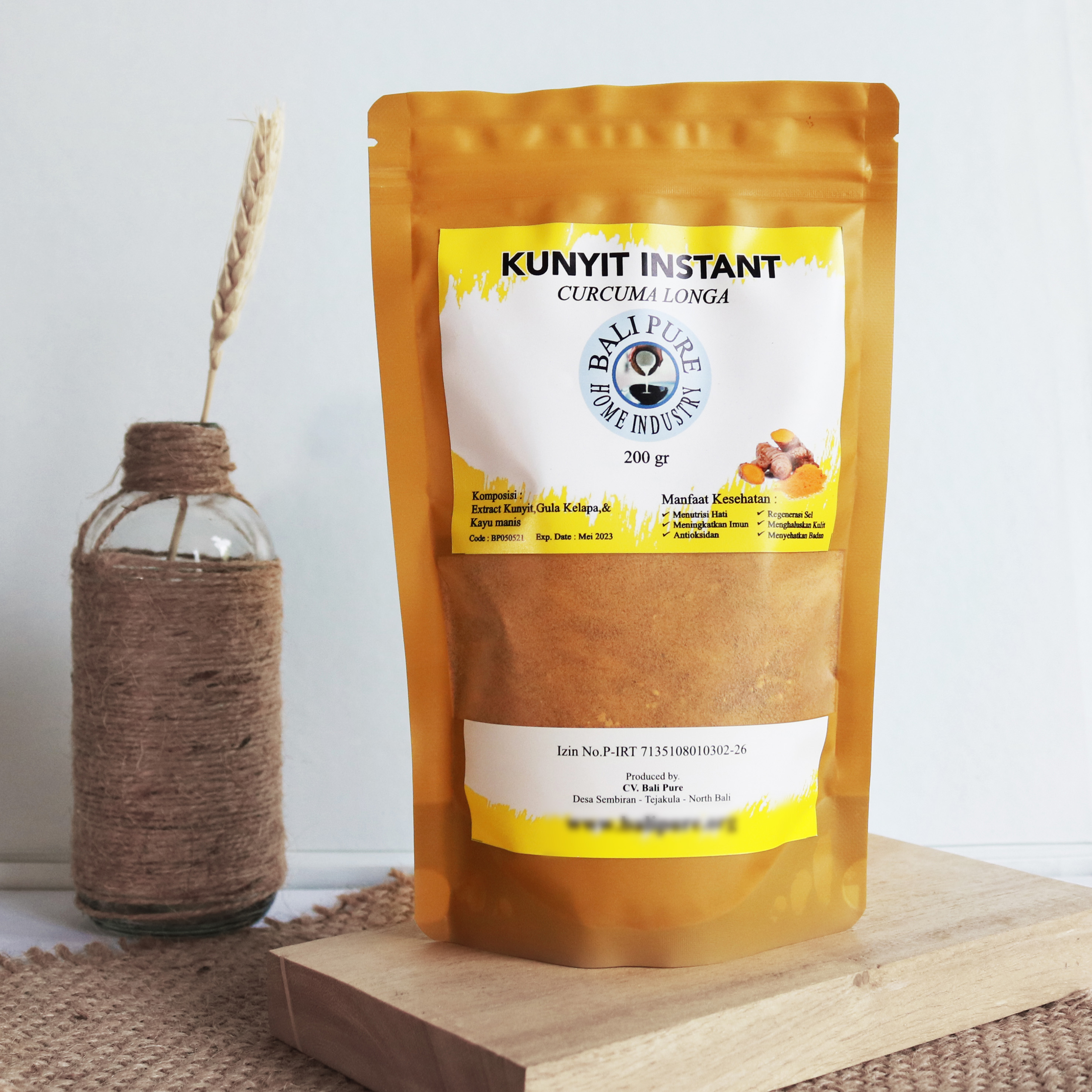 Bali Pure Home Industry - Kunyit Instan 200gram Jamu Kunyit Serbuk