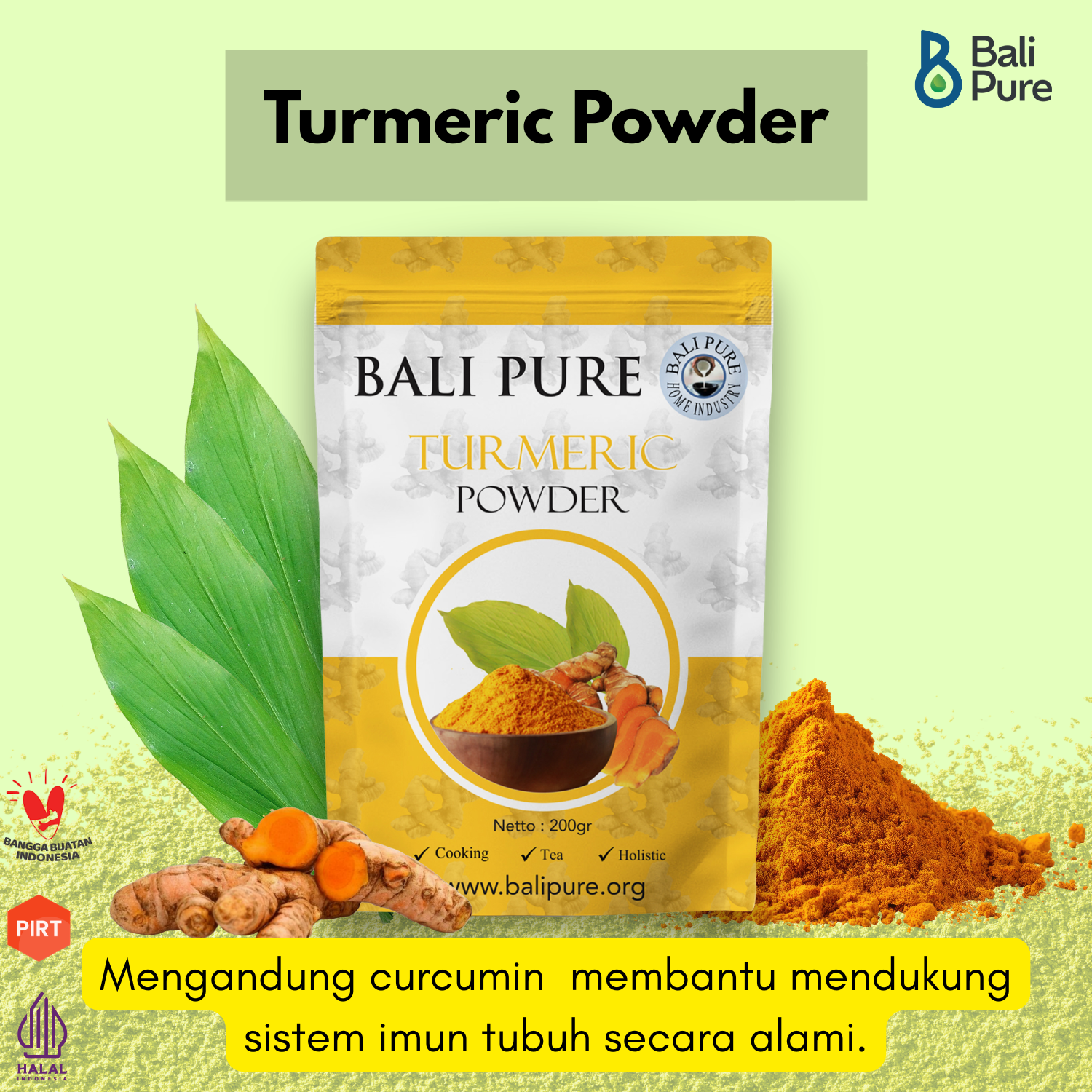 Bali Pure Home Industry - Kunyit Murni Bubuk Powder 200 gr