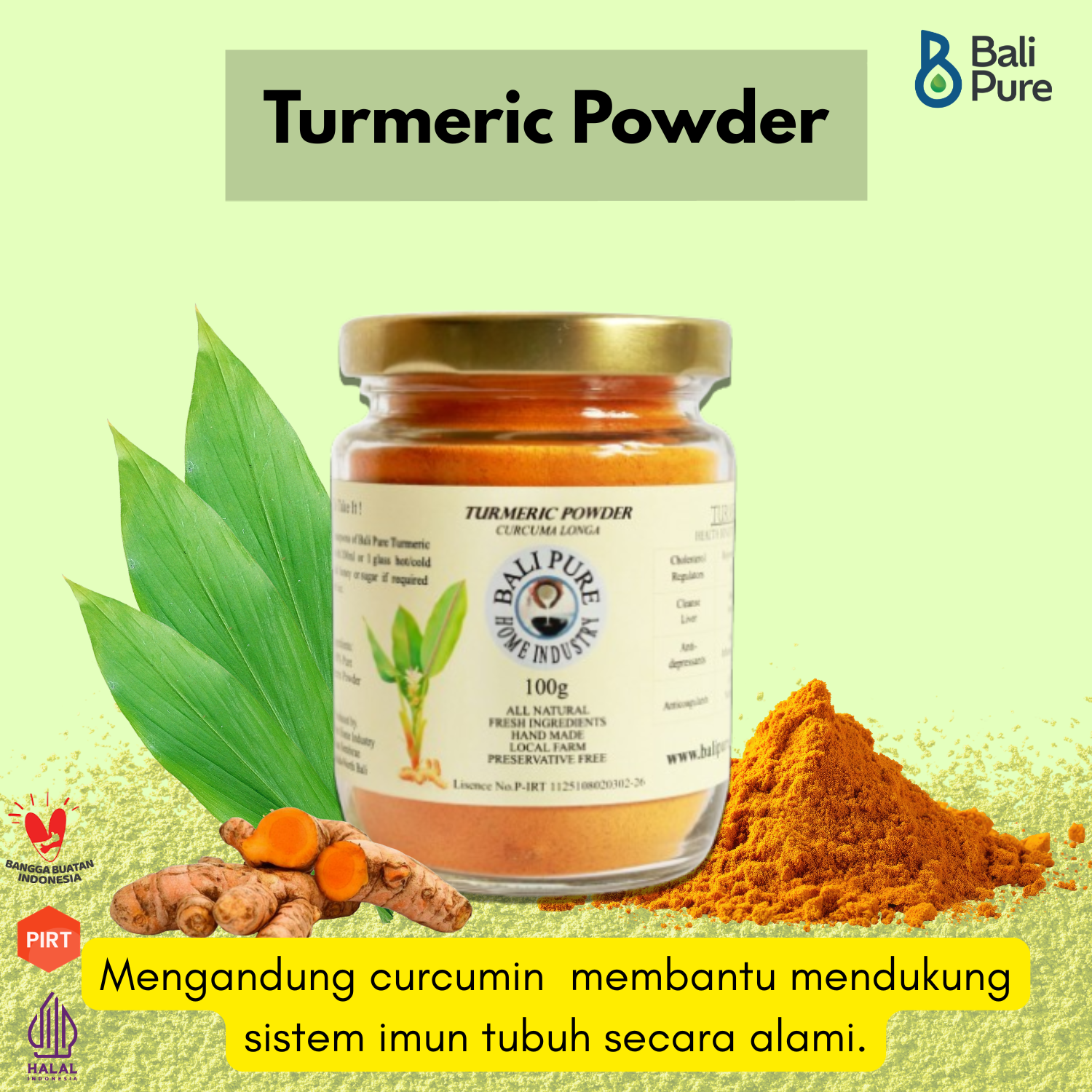 Bali Pure Home Industry - Kunyit Bubuk Murni Alami (Turmeric Powder)  100gr