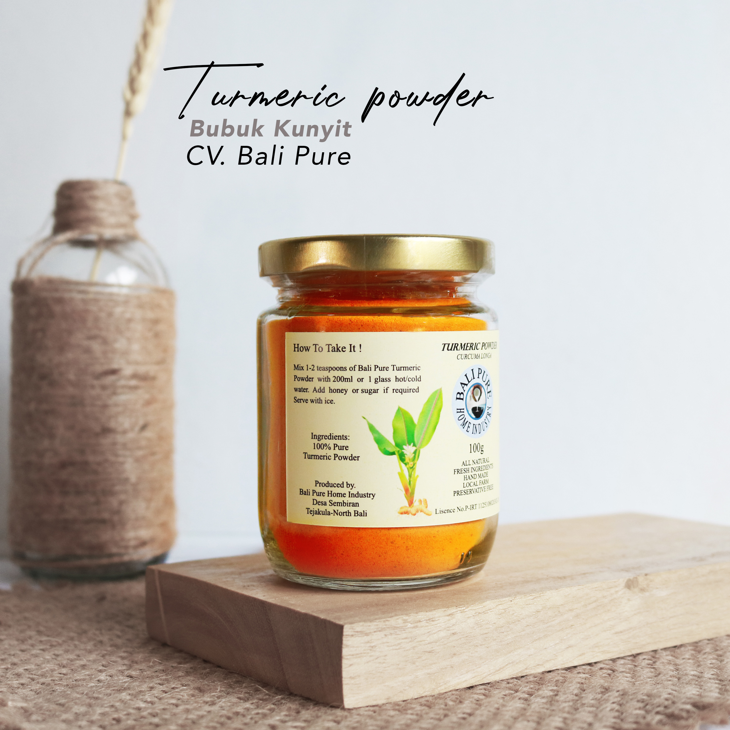 Bali Pure Home Industry - Kunyit Bubuk Murni Alami (Turmeric Powder)  100gr