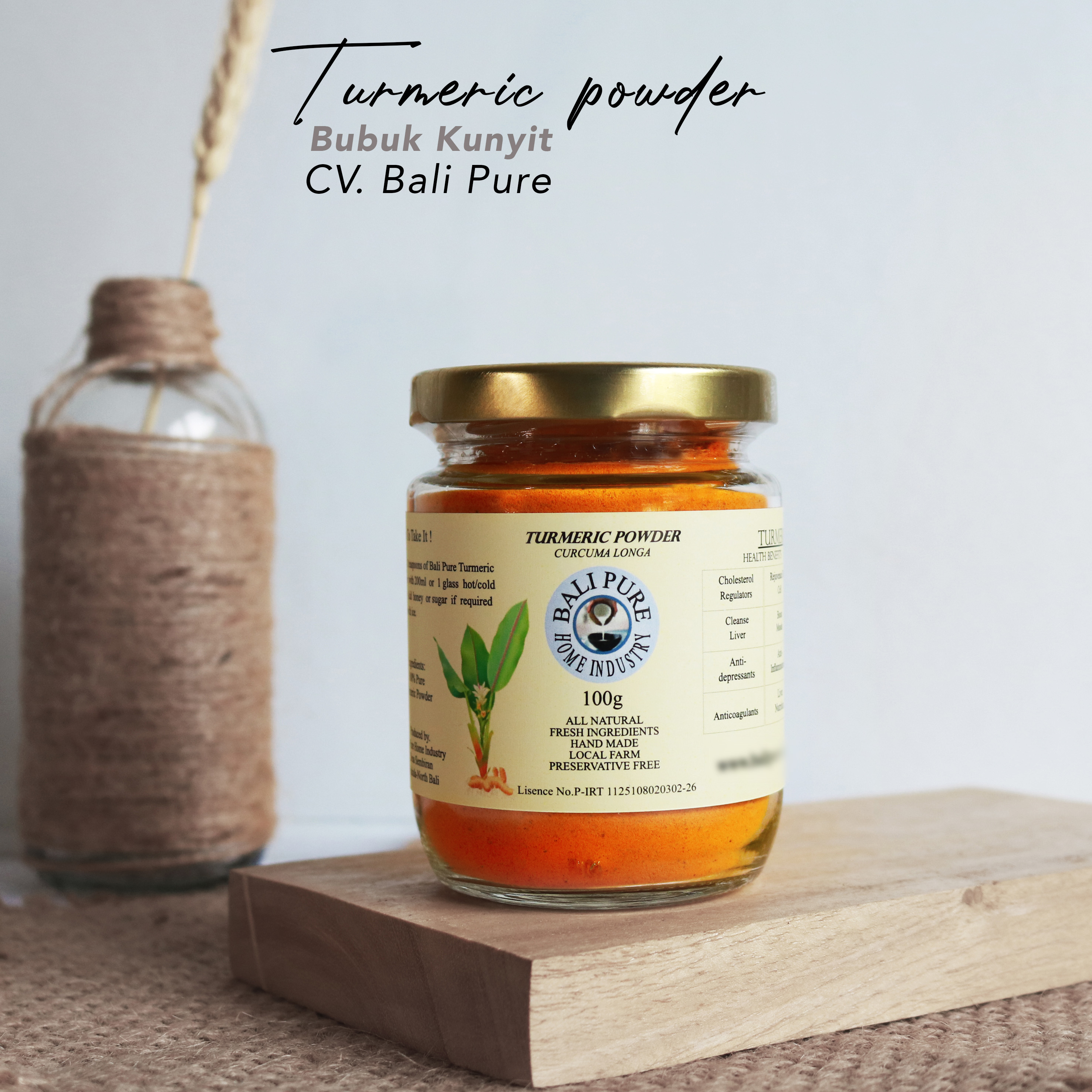 Bali Pure Home Industry - Kunyit Bubuk Murni Alami (Turmeric Powder)  100gr