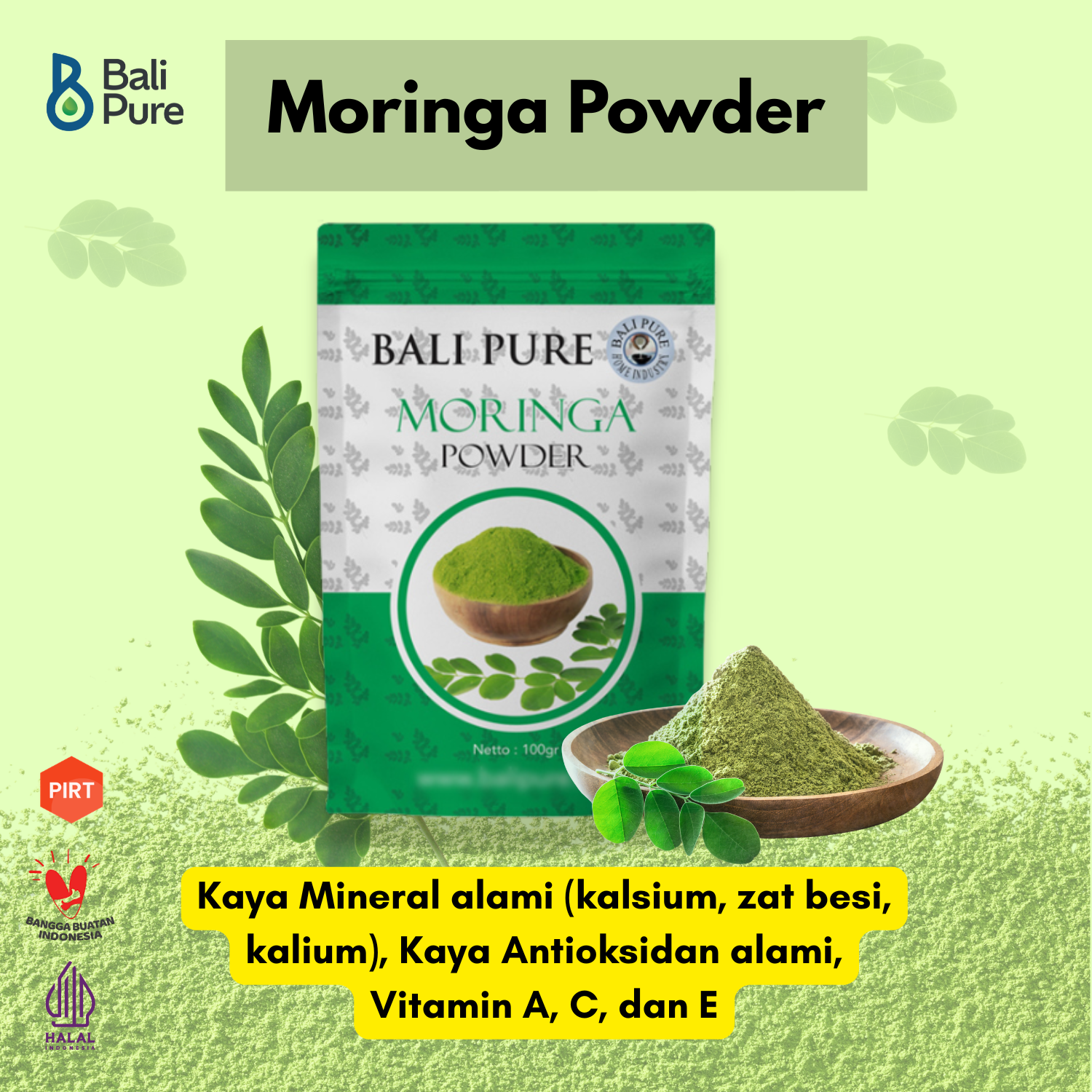 Bali Pure Home Industry - Bubuk Kelor - Moringa 100 gram Organik