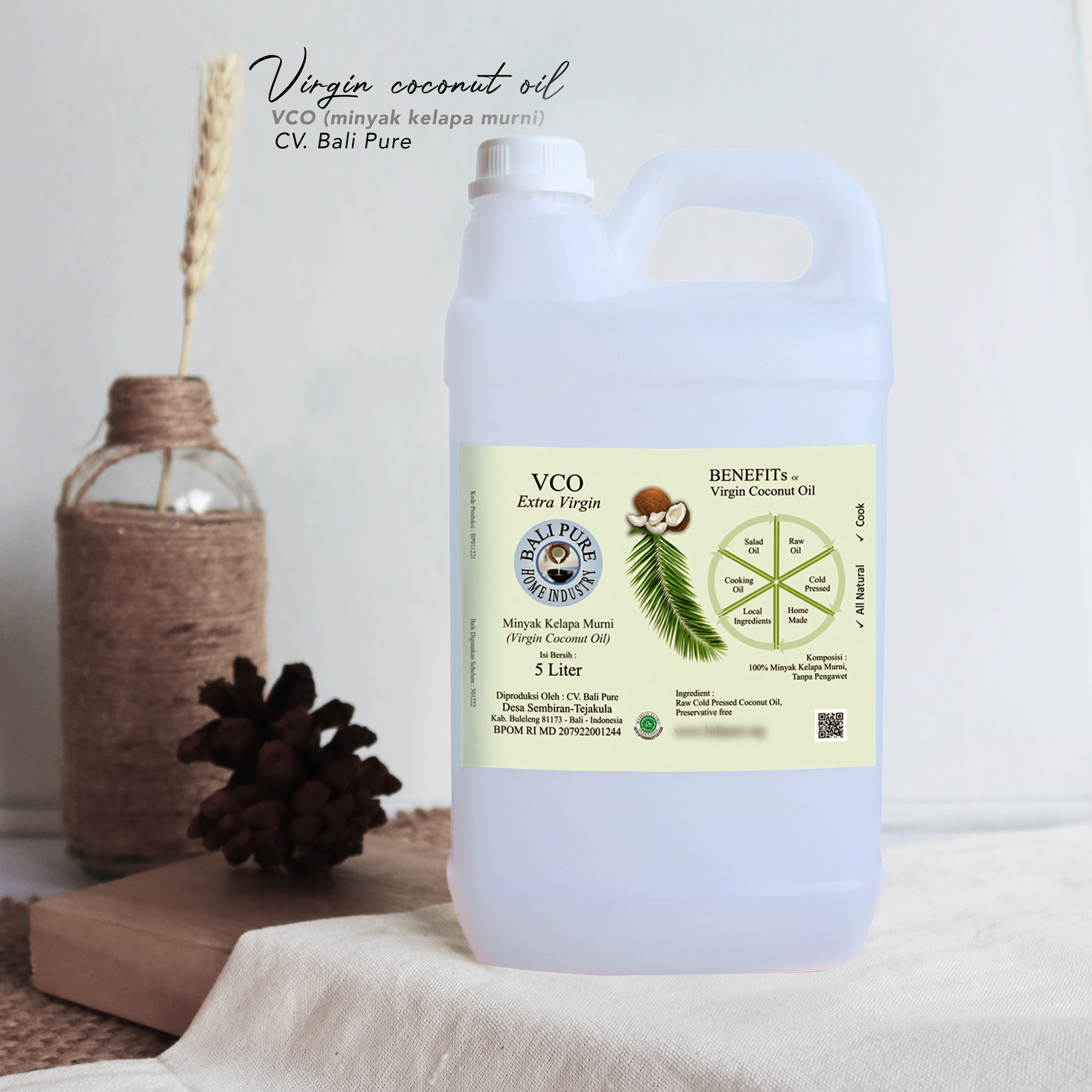 Bali Pure Home Industry - Virgin Coconut Oil VCO 5L