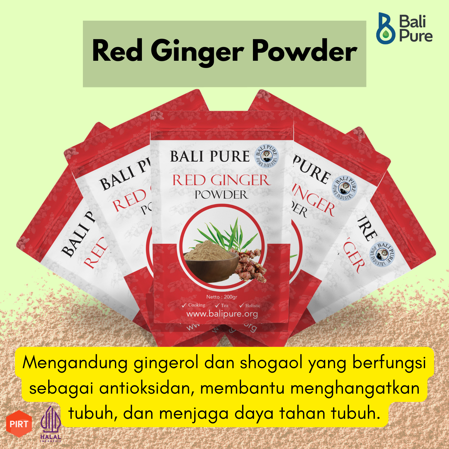 Bali Pure Home Industry - Bubuk Jahe Merah 200gr bundling 5x