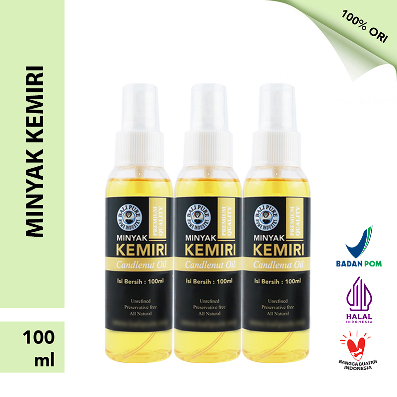 Bali Pure Home Industry Minyak Kemiri anti rambut rontok 100ml Bundling 3X