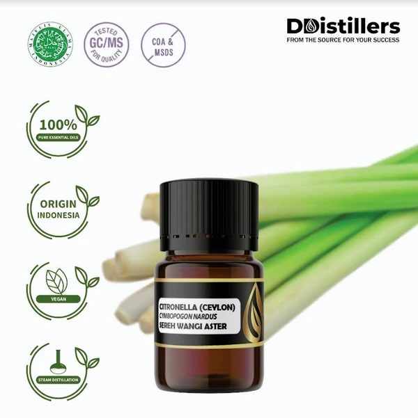 Sereh Wangi Aster / Citronella Ceylon Essential Oil 100% Pure (2-10 ml)
