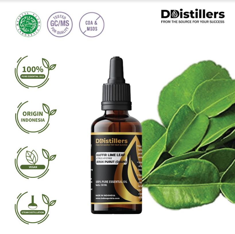 Minyak Jeruk Purut Daun / Kaffir Lime Leaf Essential Oil 100% Pure (50-100 ml)