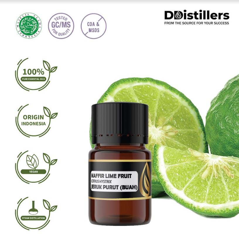 Minyak Jeruk Purut Buah / Kaffir Lime Fruit Essential Oil 100% Pure (2 ml)