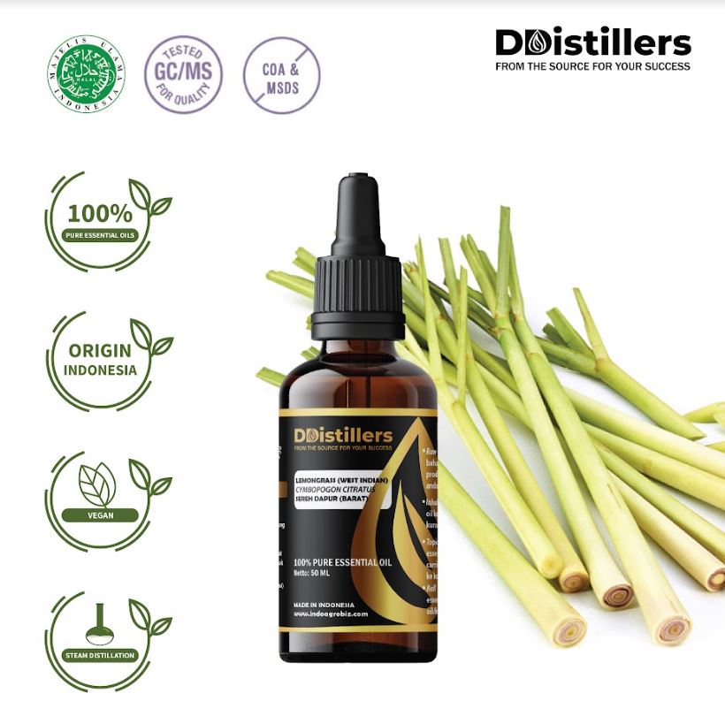 Sereh Dapur Barat / Lemongrass (West Indian) Essential Oil 100% Pure (50-500 ml)