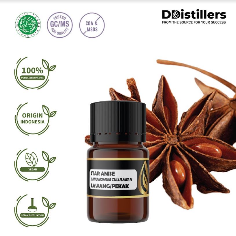 Minyak Lawang Pekak / Star Anise Essential Oil 100% Pure (2 ml)