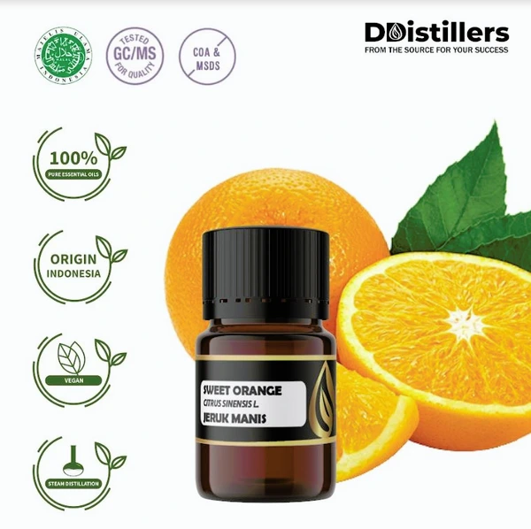Minyak Jeruk Manis / Sweet Orange Essential Oil 100% Pure (2 ml)