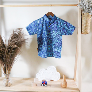 Kemeja Anak Batik Tie Dye Motif Blue Lantern
