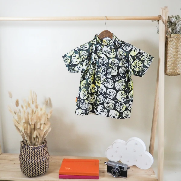 Kemeja Anak Batik Tie Dye Motif Dark Green