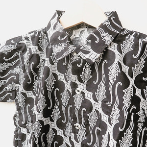 Kemeja Anak Batik Cap Motif Black Parang