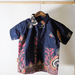 Kemeja Anak Batik Printing Motif Navy Peacock