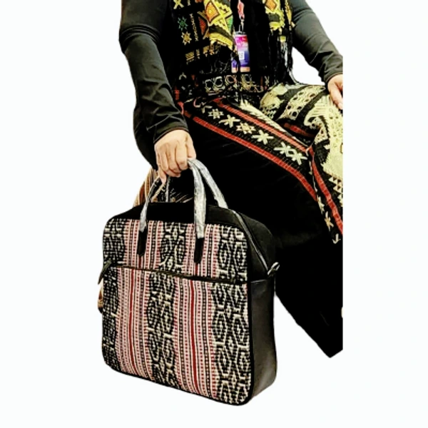 LAP BAG Tenun NTT Mix Kulit Sapi Asli