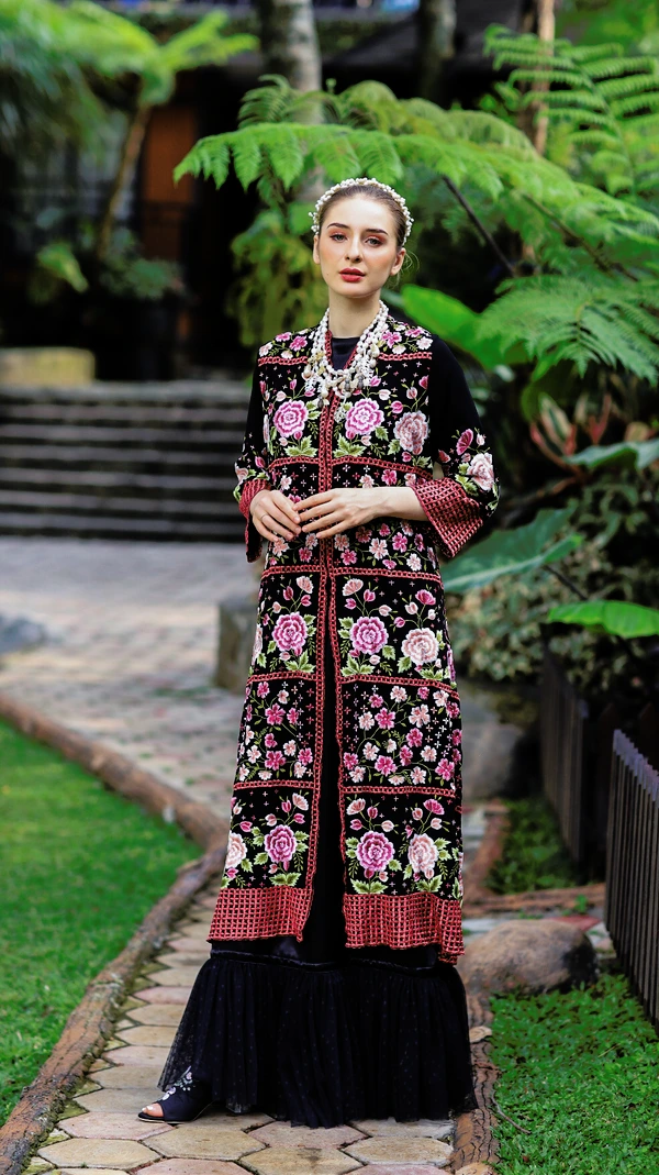 Kebaya Kawung Jasmine Hitam Long