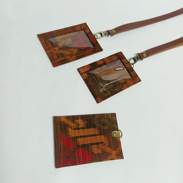 UWAISGEN ID Card Holder Lanyard Endek Etnik Bali 1 ply