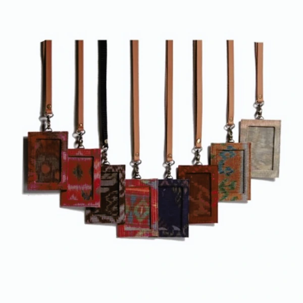 UWAISGEN ID Card Holder Lanyard Endek Etnik Bali 1 ply