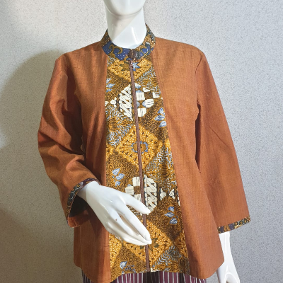 Blouse Lurik tangan panjang