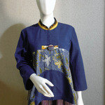 Blouse Lurik tangan panjang