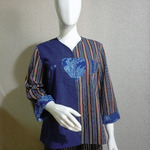 Blouse Lurik tangan panjang